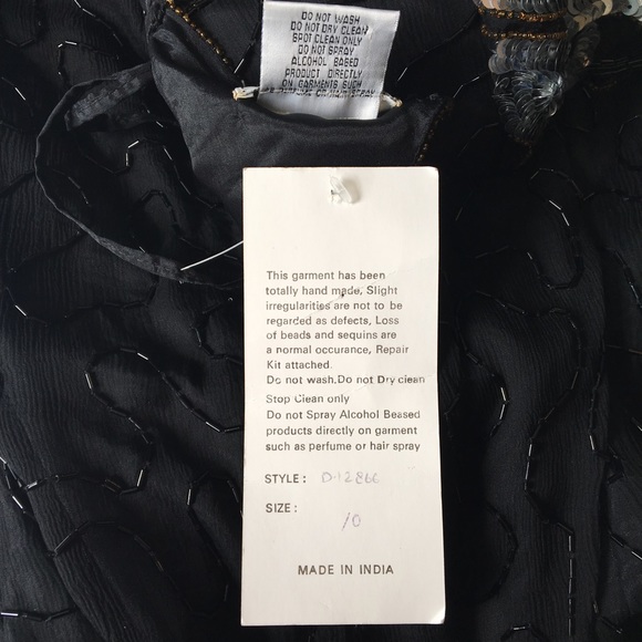 NWT Vintage 80s fully beaded sequined silk dress - Picture 12 of 12